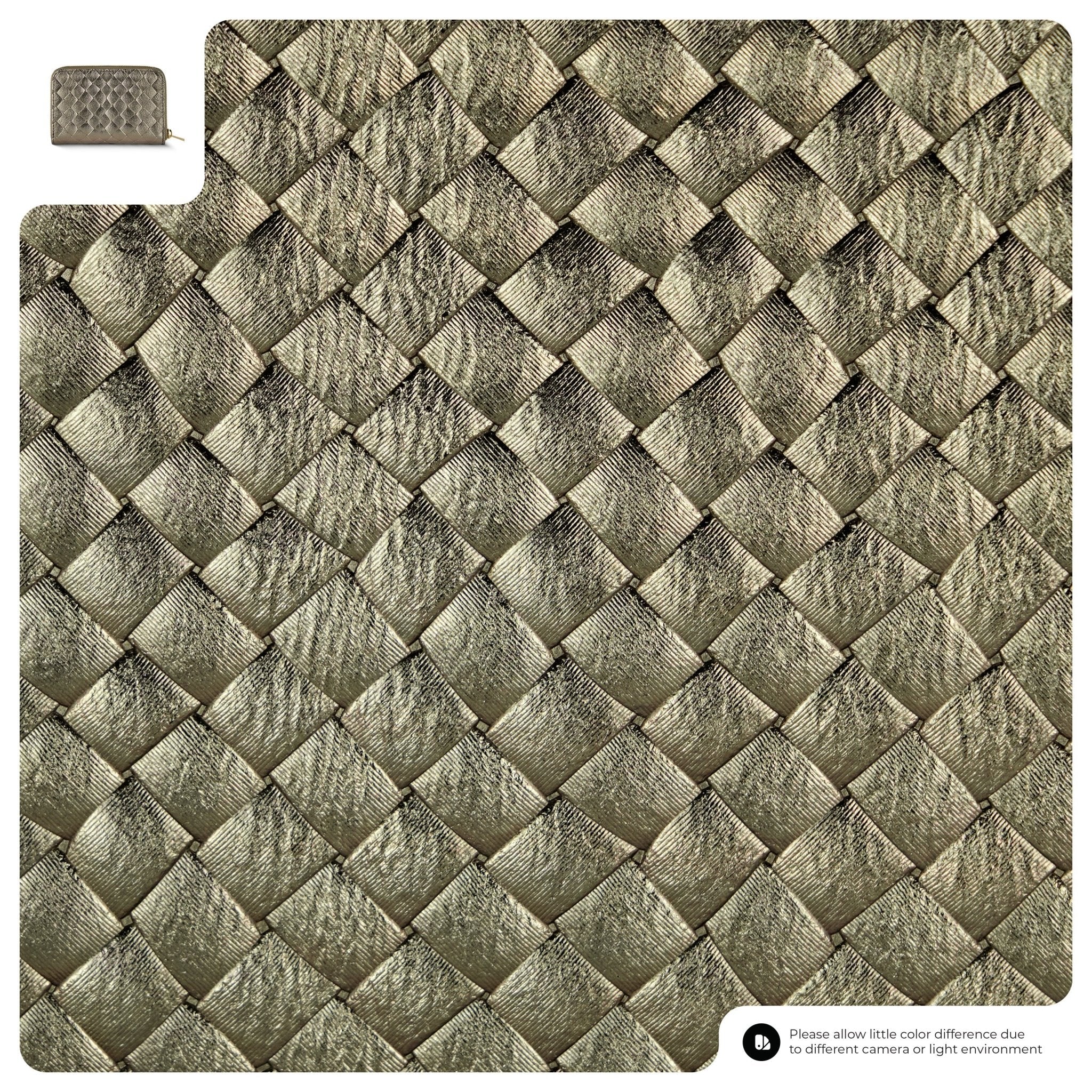 Italian Genuine Woven-Embossed Metallic Suede Wallet | Pesaro - Che Cose Belle