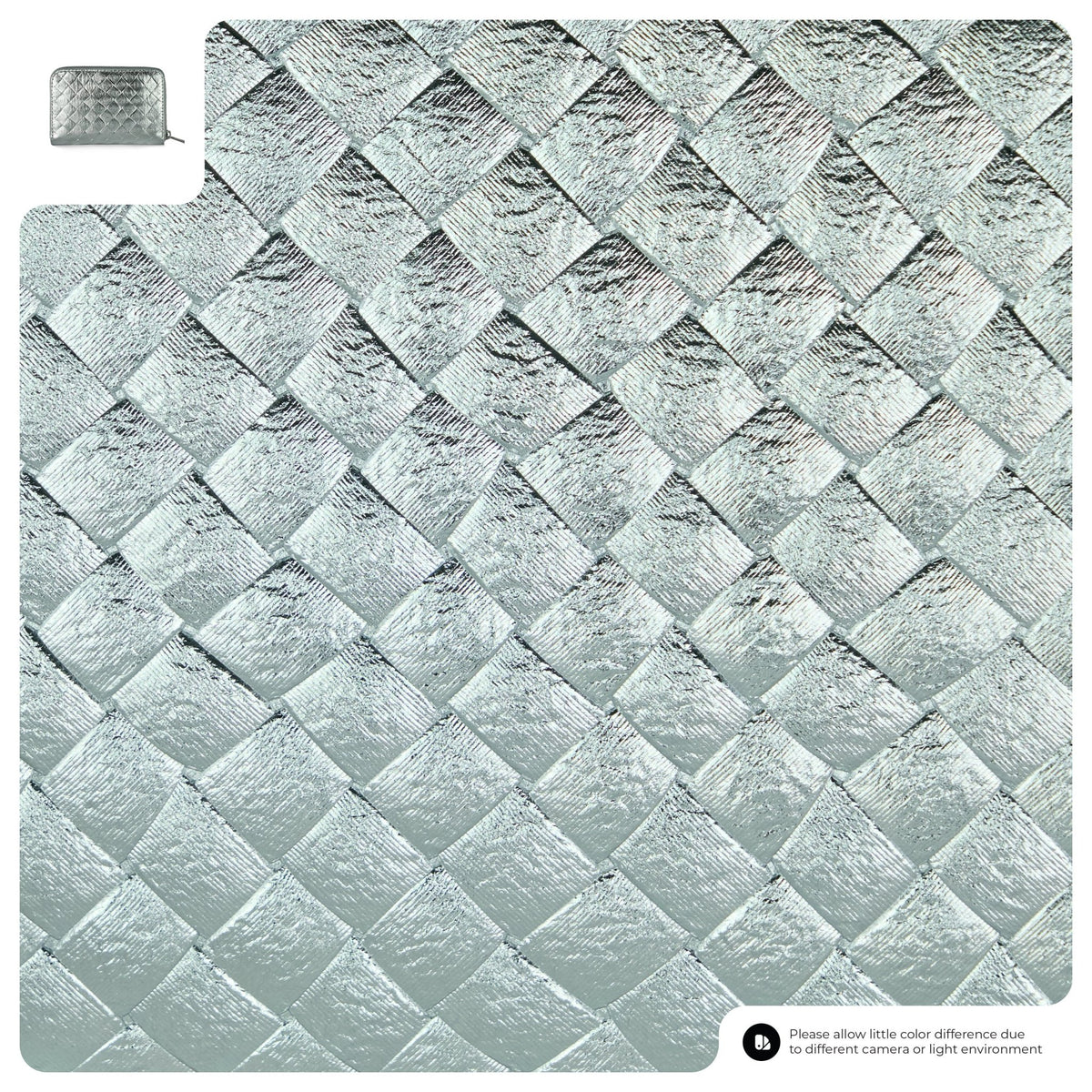 Italian Genuine Woven-Embossed Metallic Suede Wallet | Pesaro - Che Cose Belle