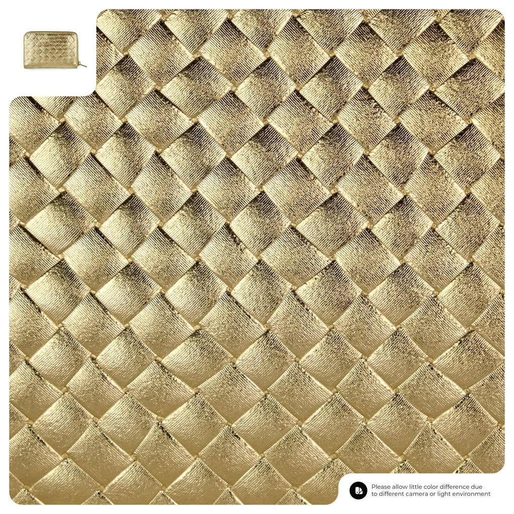 Italian Genuine Woven-Embossed Metallic Suede Wallet | Pesaro - Che Cose Belle