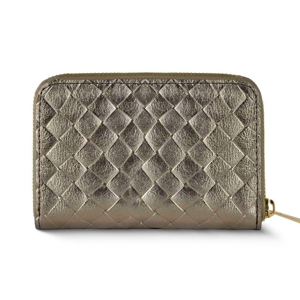 Italian Genuine Woven-Embossed Metallic Suede Wallet | Pesaro - Che Cose Belle