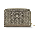 Italian Genuine Woven-Embossed Metallic Suede Wallet | Pesaro - Che Cose Belle