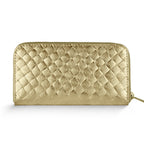 Italian Genuine Woven-Embossed Metallic Suede Wallet | Trento - Che Cose Belle