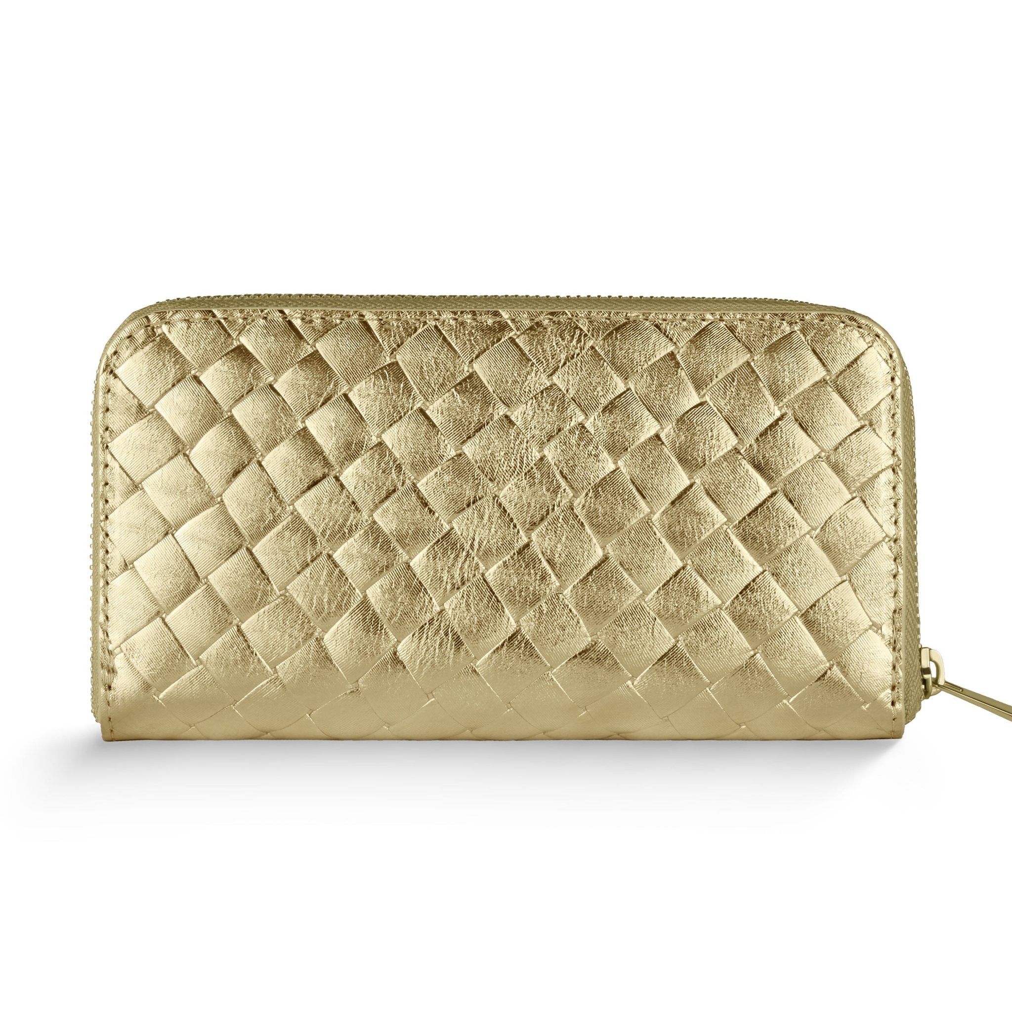 Italian Genuine Woven-Embossed Metallic Suede Wallet | Trento - Che Cose Belle
