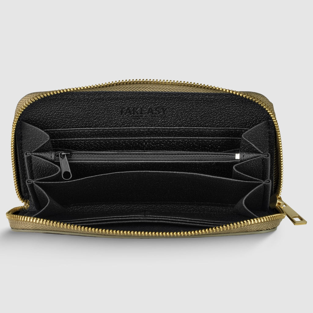 Italian Genuine Woven-Embossed Metallic Suede Wallet | Trento - Che Cose Belle