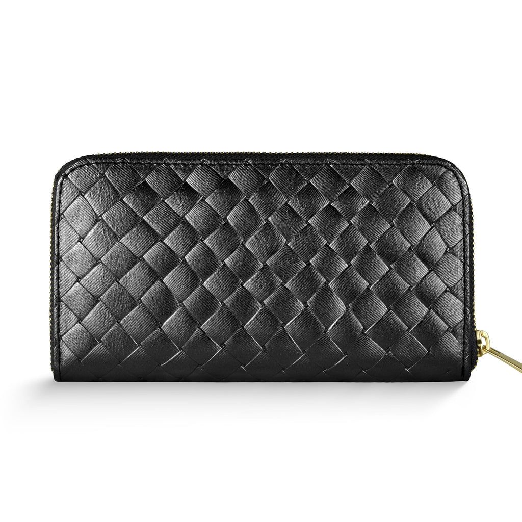 Italian Genuine Woven-Embossed Metallic Suede Wallet | Trento - Che Cose Belle