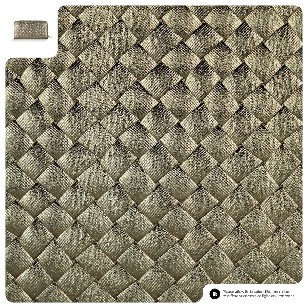 Italian Genuine Woven-Embossed Metallic Suede Wallet | Trento - Che Cose Belle