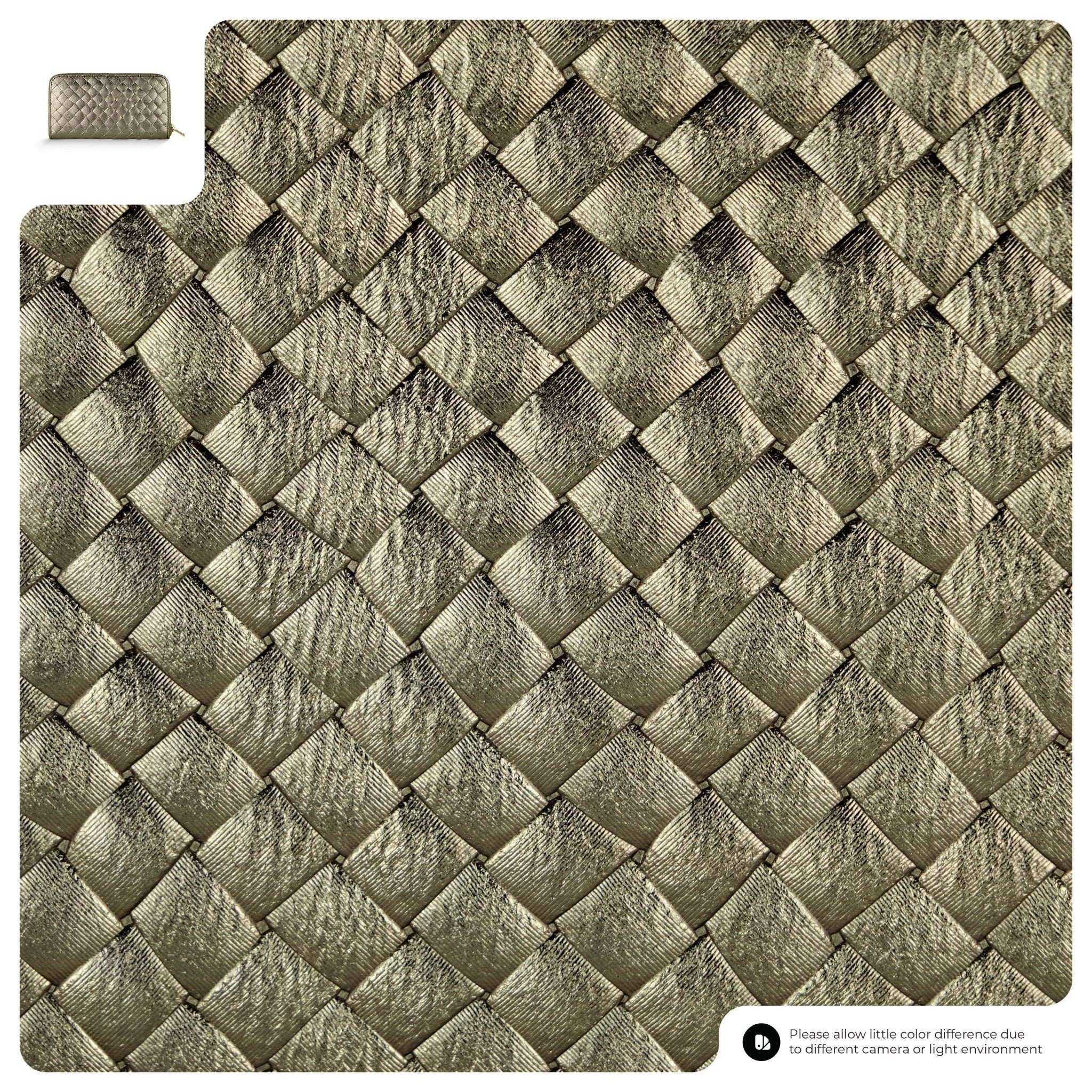 Italian Genuine Woven-Embossed Metallic Suede Wallet | Trento - Che Cose Belle
