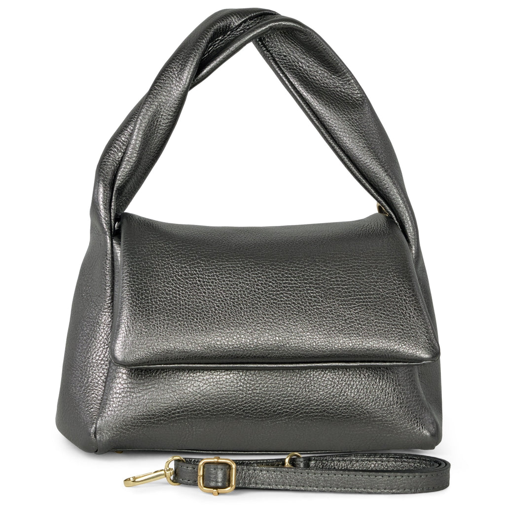 Italian Metallic Full-Grain Leather Top-Handle Bag | Trieste - Che Cose Belle