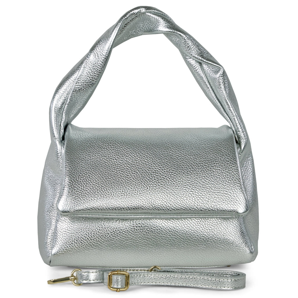 Italian Metallic Full-Grain Leather Top-Handle Bag | Trieste - Che Cose Belle