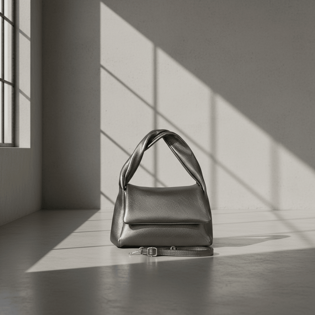 Italian Metallic Full-Grain Leather Top-Handle Bag | Trieste - Che Cose Belle