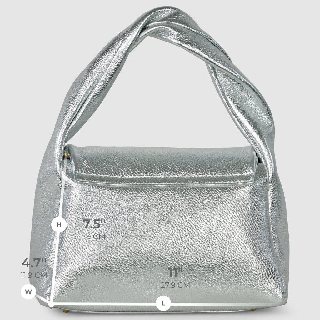 Italian Metallic Full-Grain Leather Top-Handle Bag | Trieste - Che Cose Belle