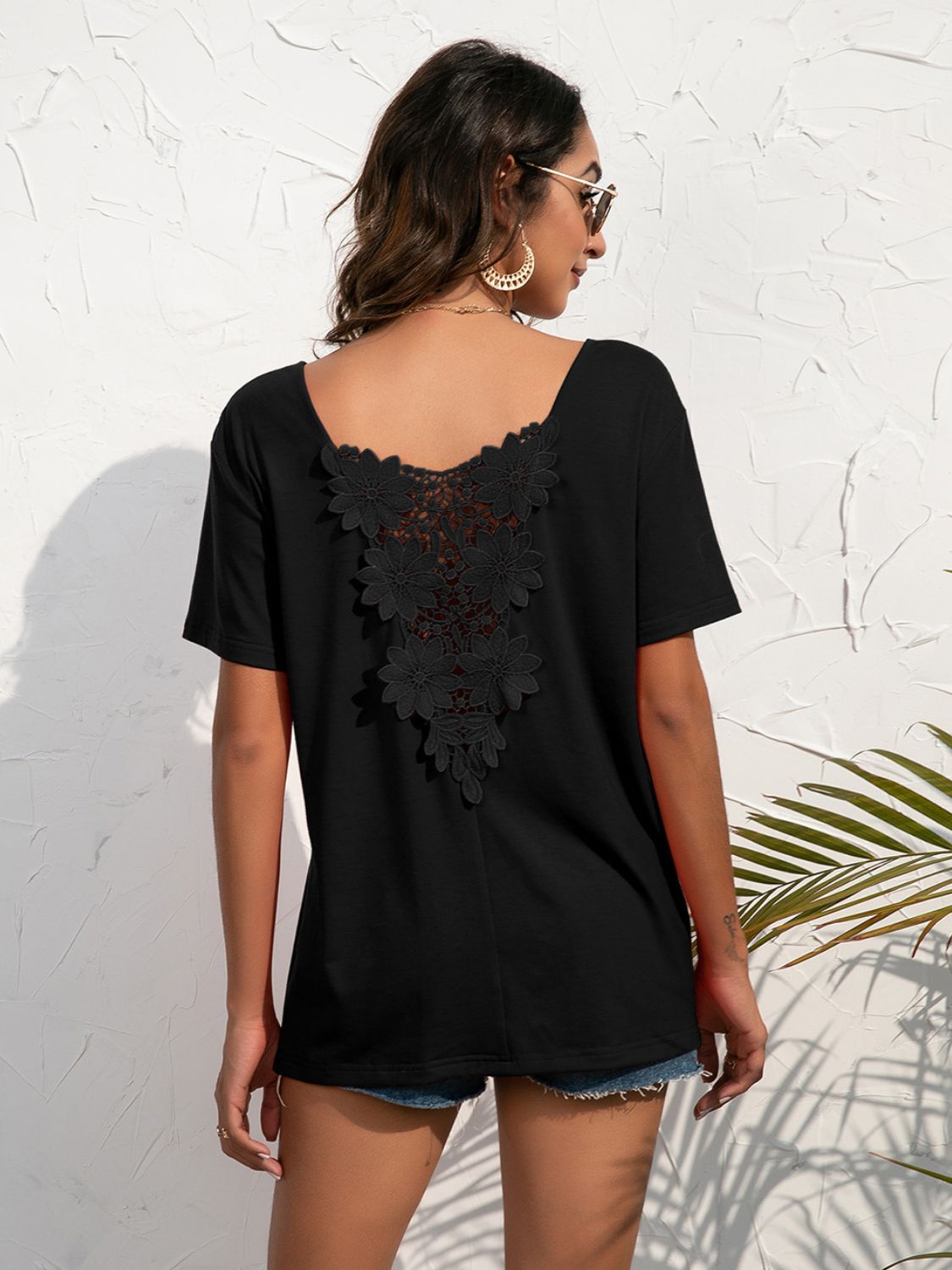 Ivy Lane Lace Trim Short Sleeve Top - Che Cose Belle