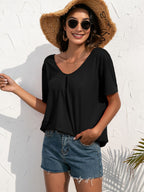 Ivy Lane Lace Trim Short Sleeve Top - Che Cose Belle