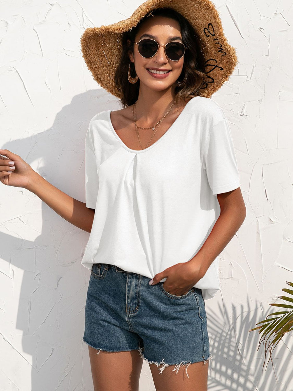 Ivy Lane Lace Trim Short Sleeve Top - Che Cose Belle
