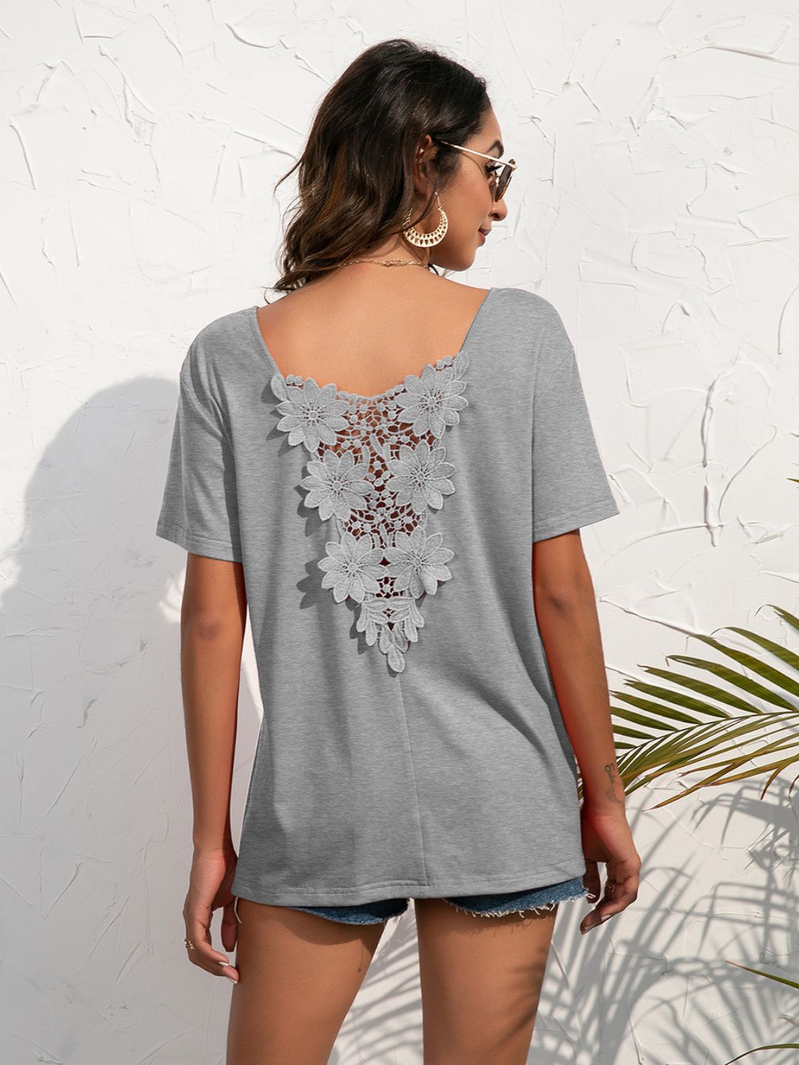 Ivy Lane Lace Trim Short Sleeve Top - Che Cose Belle