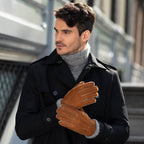 Jack (camel) – Suede leather gloves with luxurious sheep fur lining - Che Cose Belle