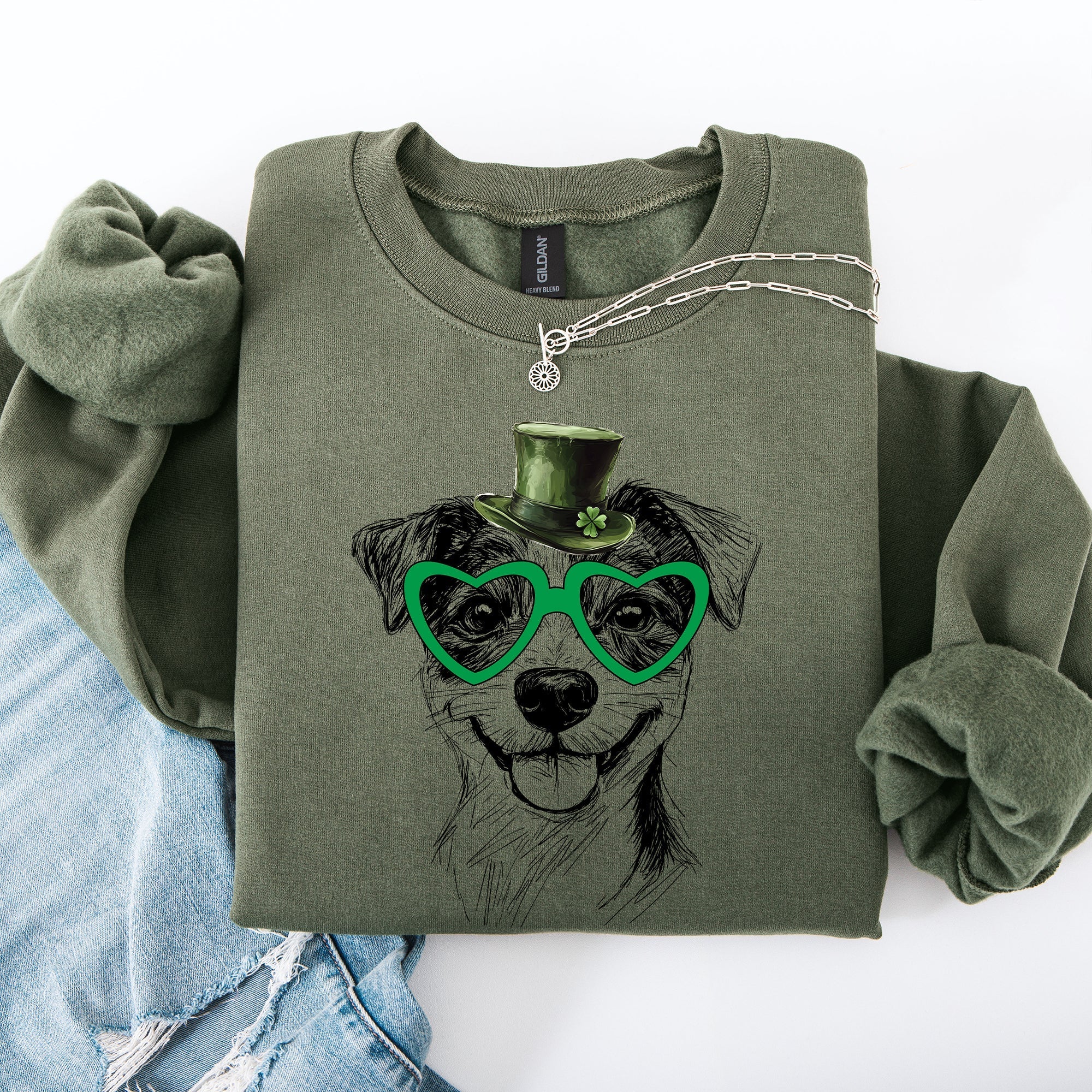 Jack Russell, Adorable Dog, St Patrick's Day, Lucky, Irish Sweatshirt - Che Cose Belle