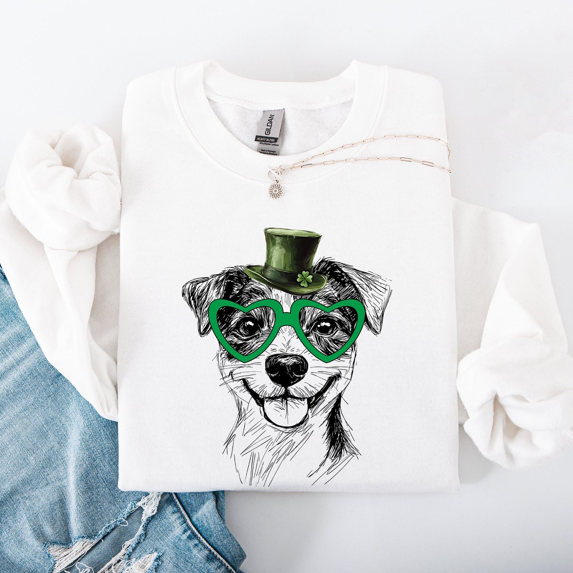 Jack Russell, Adorable Dog, St Patrick's Day, Lucky, Irish Sweatshirt - Che Cose Belle