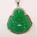 Jade Buddha Pendant Necklace Silver Lined - Che Cose Belle