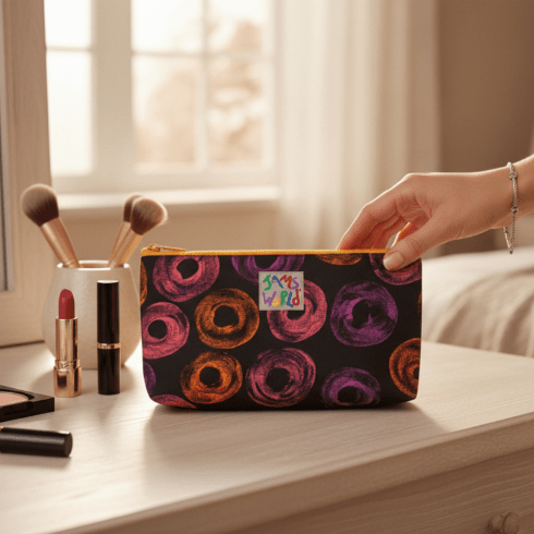 Jams World Go - To Lined Zip Pouch - Neon Donuts - Che Cose Belle