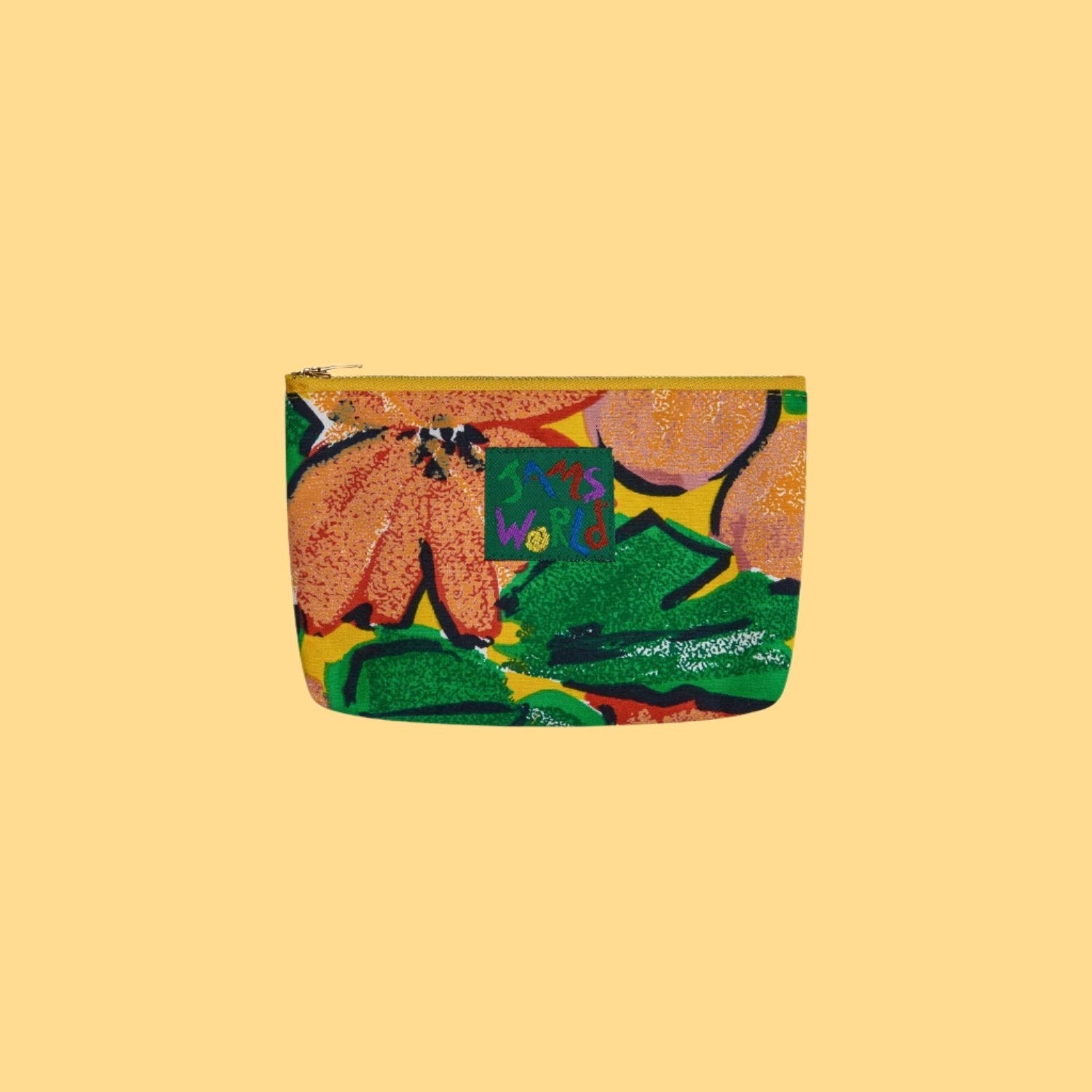 Jams World Go - To Lined Zip Pouch - Yellow Floral - Che Cose Belle