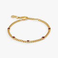January Birthstone Scarlet Curb Chain Bracelet - Che Cose Belle