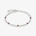 January Birthstone Scarlet Curb Chain Bracelet - Che Cose Belle
