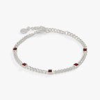 January Birthstone Scarlet Curb Chain Bracelet - Che Cose Belle