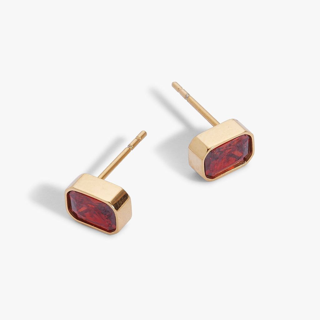 January Emerald - Cut Birthstone Stud - Che Cose Belle