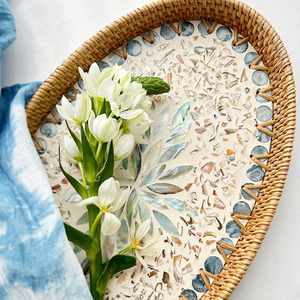 Japanese Rattan Shell Tray For Household Tea - Che Cose Belle