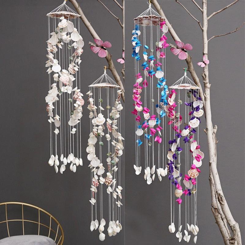 Japanese Wind Chimes Bells Hanging Ornaments Mobile Portable Waterproof Outdoor Wind-chime Mediterranean Style Home Garden Yard Decoration Natural Shell Wind Chimes Birthday Gifts - Che Cose Belle