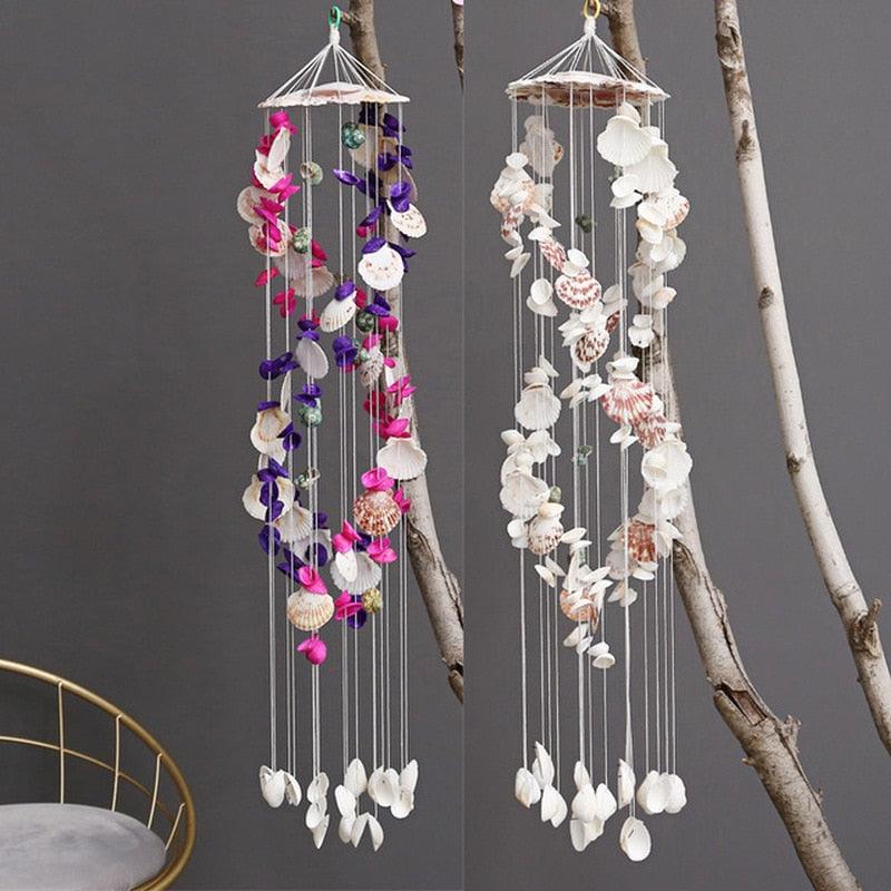 Japanese Wind Chimes Bells Hanging Ornaments Mobile Portable Waterproof Outdoor Wind-chime Mediterranean Style Home Garden Yard Decoration Natural Shell Wind Chimes Birthday Gifts - Che Cose Belle