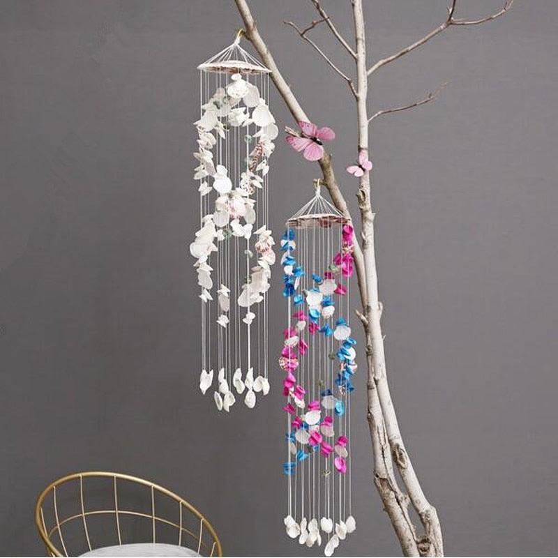 Japanese Wind Chimes Bells Hanging Ornaments Mobile Portable Waterproof Outdoor Wind-chime Mediterranean Style Home Garden Yard Decoration Natural Shell Wind Chimes Birthday Gifts - Che Cose Belle