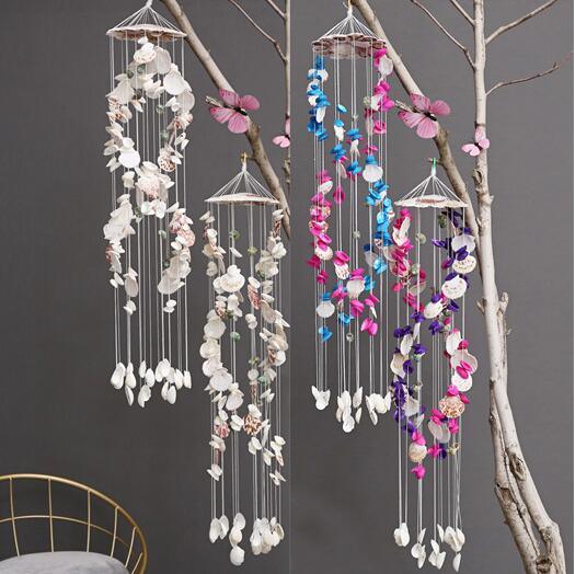 Japanese Wind Chimes Bells Hanging Ornaments Mobile Portable Waterproof Outdoor Wind-chime Mediterranean Style Home Garden Yard Decoration Natural Shell Wind Chimes Birthday Gifts - Che Cose Belle