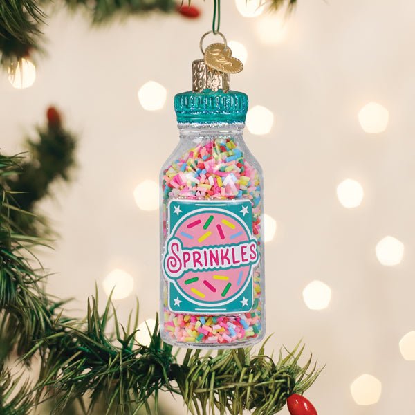 Jar Of Sprinkles Glass Ornament - Che Cose Belle