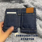 Jeans Wallet Foldable Denim Shaped Coin Purse And Card Holder - Che Cose Belle