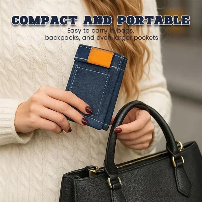 Jeans Wallet Foldable Denim Shaped Coin Purse And Card Holder - Che Cose Belle