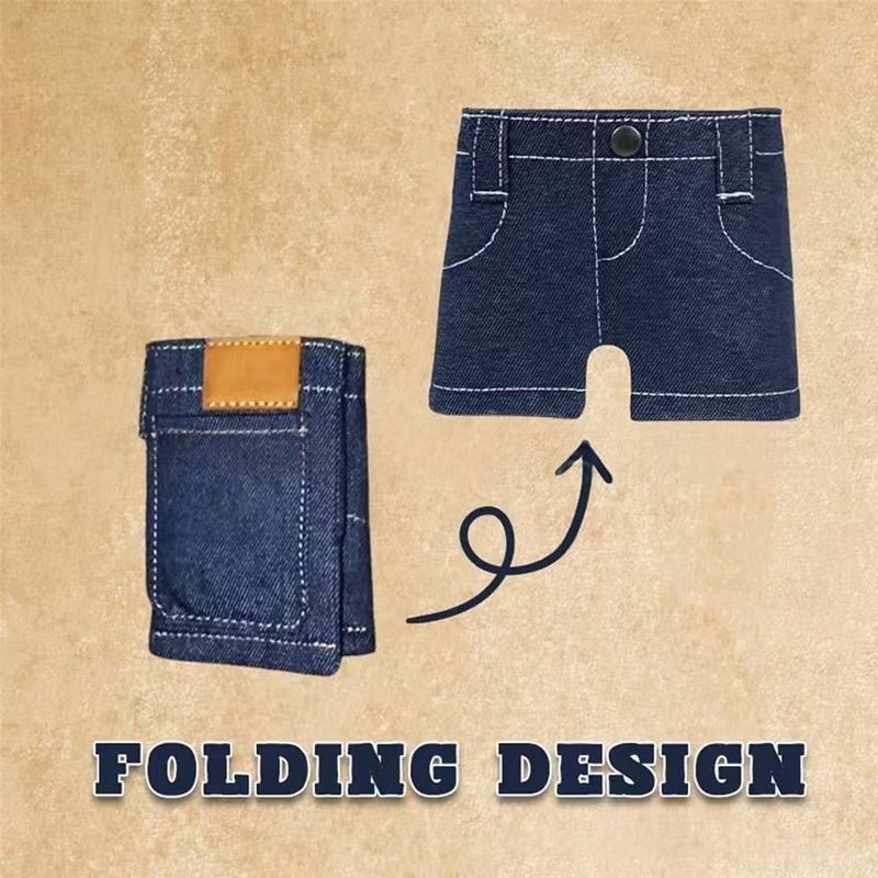 Jeans Wallet Foldable Denim Shaped Coin Purse And Card Holder - Che Cose Belle