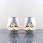 Gold & Silver Deer Stemless Wine Glasses
