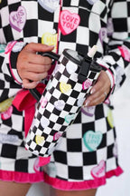 Jess Lea-Checkered Conversation Hearts Sleek Tumbler - Che Cose Belle