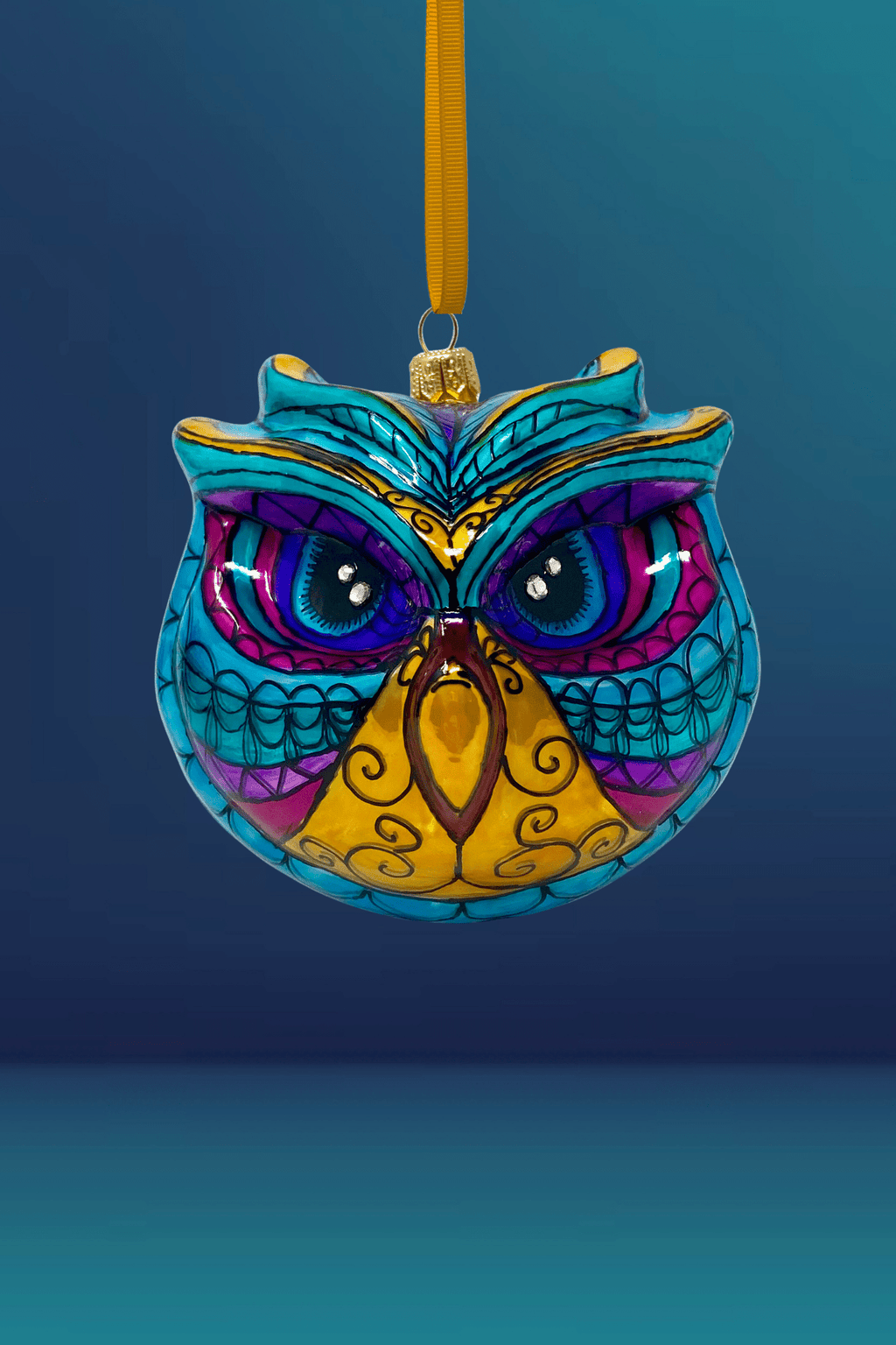Jewel Owl Polish Glass Ornament - Che Cose Belle