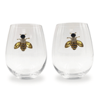 Jeweled Bee Stemless Wine Glasses - Che Cose Belle