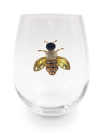 Jeweled Bee Stemless Wine Glasses - Che Cose Belle
