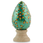 Jeweled Green Flowers Wooden Easter Egg - Che Cose Belle