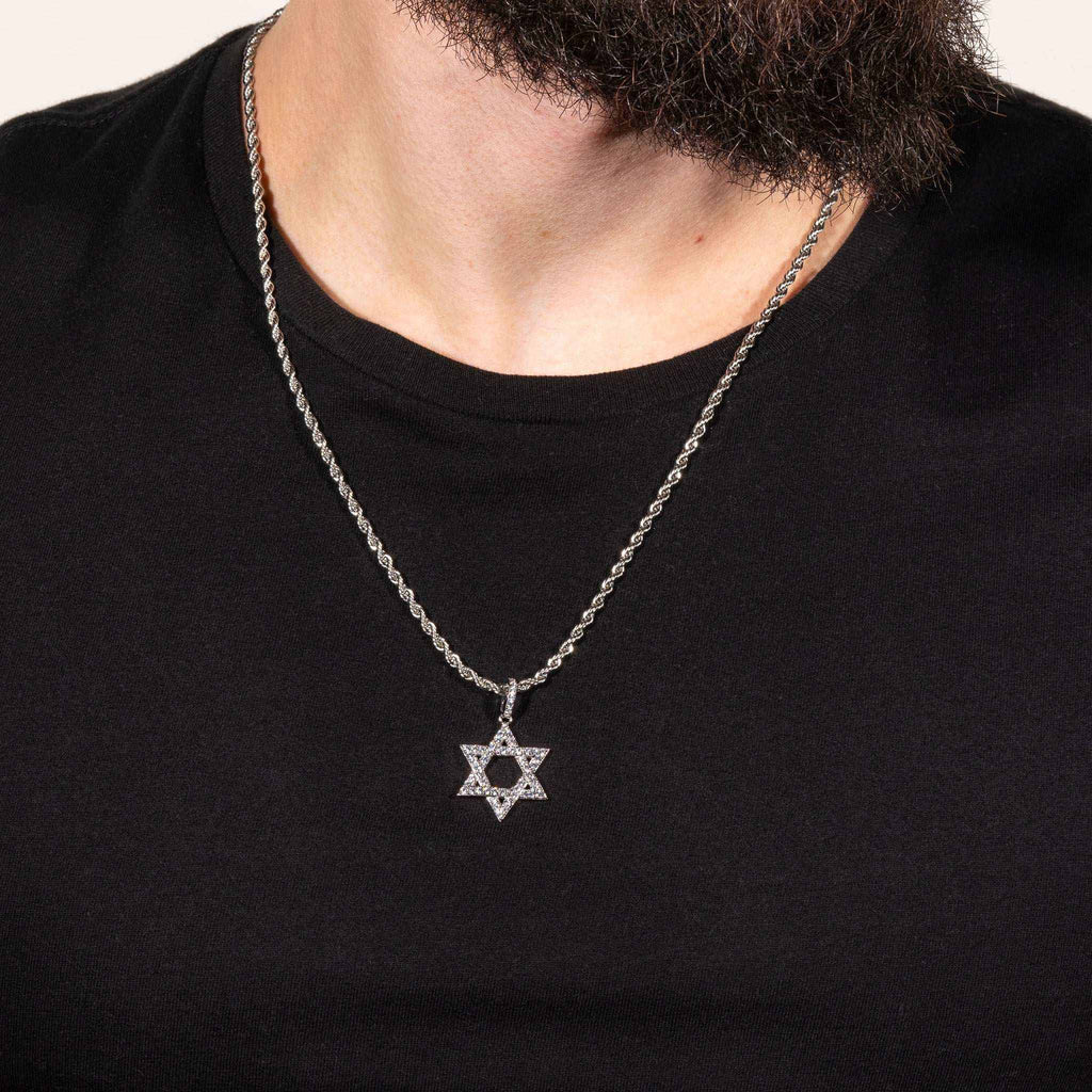 Jewish Magen Star Of David Pendant - Solid 925 Sterling Silver Men's Jewelry - Che Cose Belle