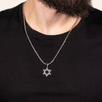 Jewish Magen Star Of David Pendant - Solid 925 Sterling Silver Men's Jewelry - Che Cose Belle