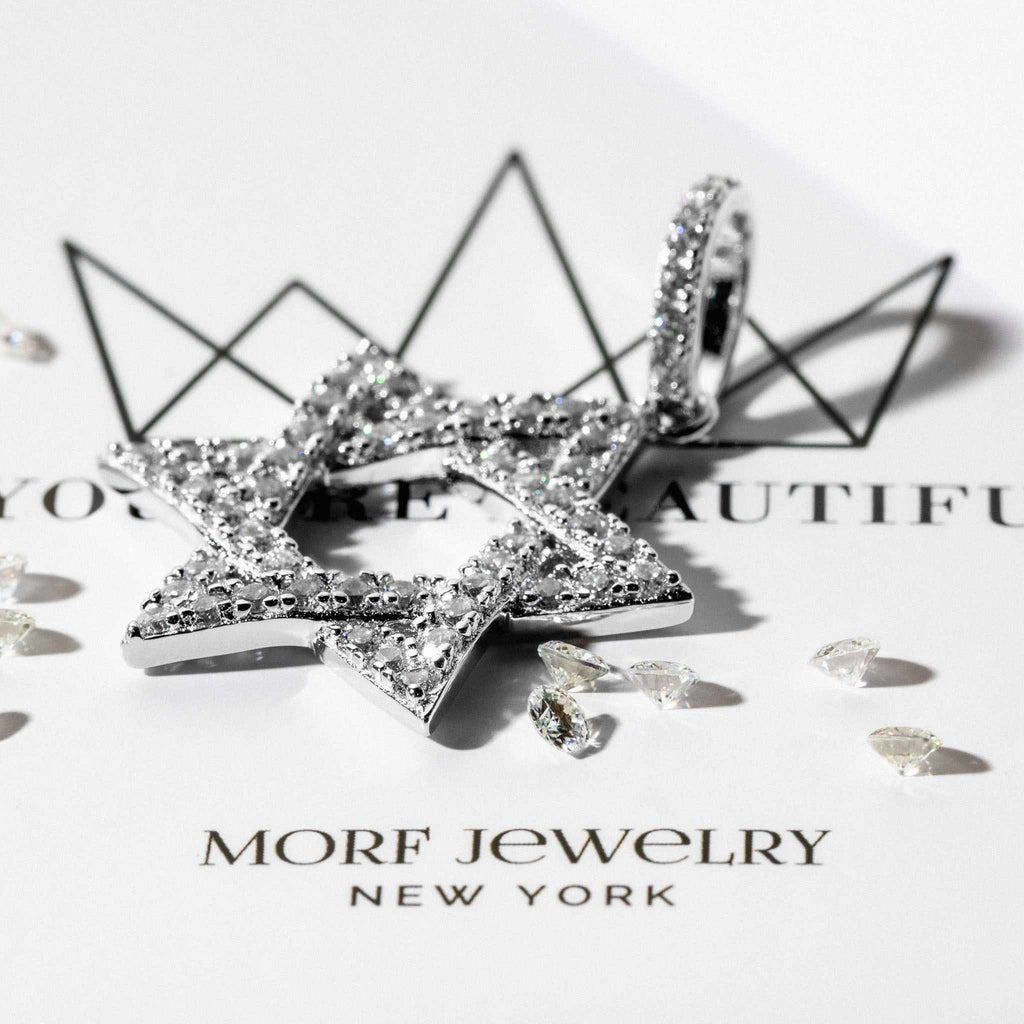 Jewish Magen Star Of David Pendant - Solid 925 Sterling Silver Men's Jewelry - Che Cose Belle