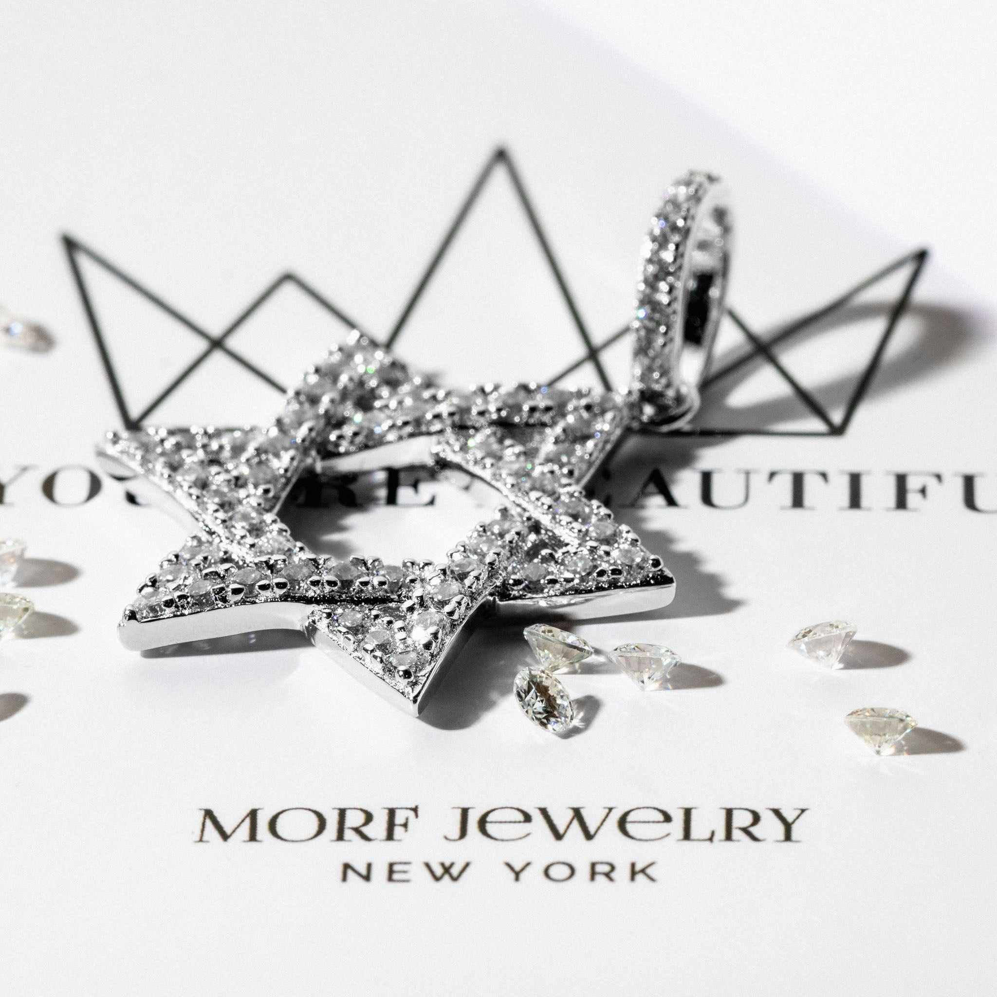 Jewish Magen Star Of David Pendant - Solid 925 Sterling Silver Men's Jewelry - Che Cose Belle