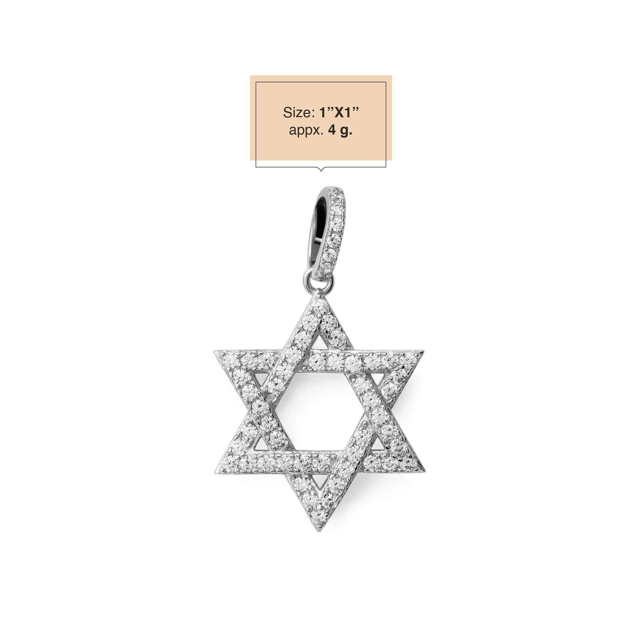 Jewish Magen Star Of David Pendant - Solid 925 Sterling Silver Men's Jewelry - Che Cose Belle