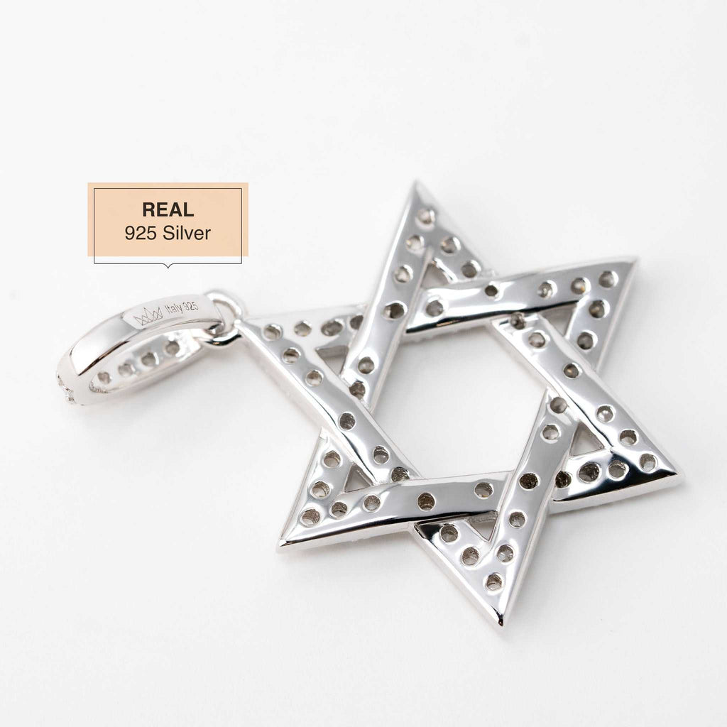 Jewish Magen Star Of David Pendant - Solid 925 Sterling Silver Men's Jewelry - Che Cose Belle